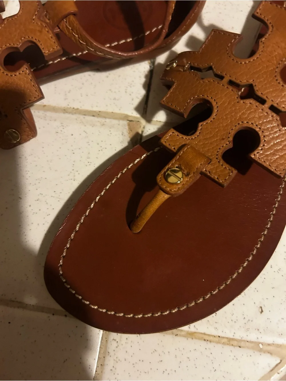 Tory Burch Brown Leather Phoebe Gladiator Sandals